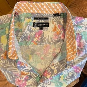 bachrach • Patel floral palm print men’s button down dress shirt